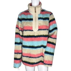 Liv Outdoor Fleece Rainbow Stripe Quarter Zip
Shirt Jacket Women’s Size L